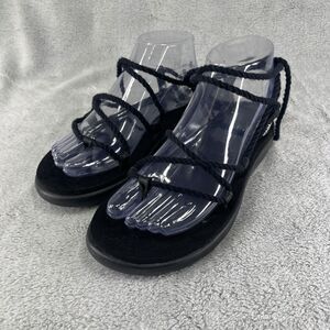 Teva Sandals Twisted Rope Wrap Around Ankle Women Size 8 Black Rare